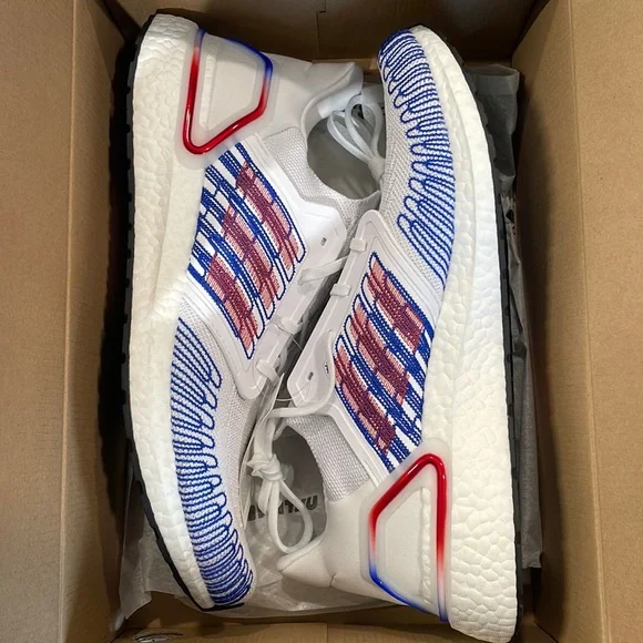 adidas | Shoes | Adidas Ultra Boost 2 Running Shoes Red White Blue Mens  Size 3 Eg0712 | Poshmark